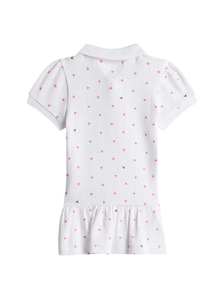 Tommy Hilfiger abito neonata in fantasia a cuoricini bianco