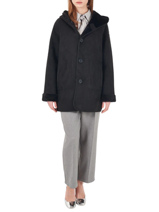 Yes Zee cappotto reversibile in ecopelliccia nero O026-KV00 0801 YES-ZEE