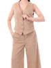 Yes Zee gilet donna misto lino beige