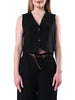 Haveone gilet donna misto viscosa nero