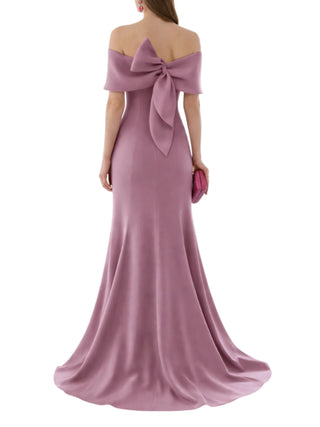 Couture Club abito cerimonia scollo omerale rosa