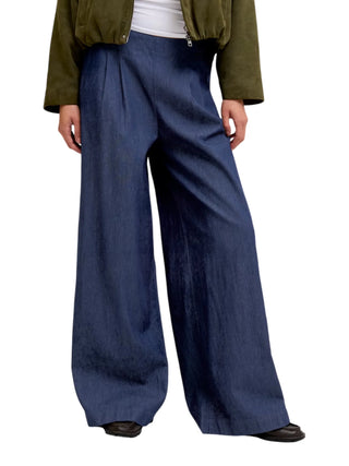 Jjxx jeans donna wide leg con pinces lavaggio scuro