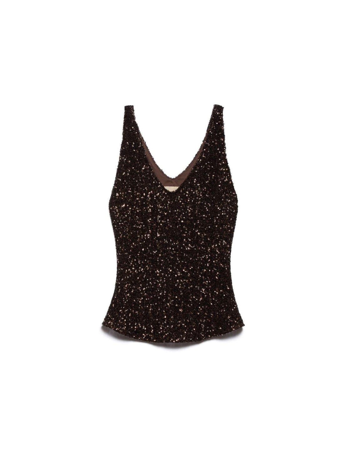 Aniye By top Luxy con paillettes marrone