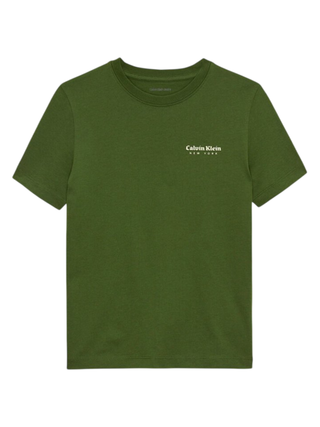 Calvin Klein Jeans T-shirt bambino con logo verde