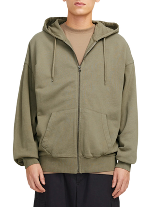 Jack&Jones felpa con zip uomo verde salvia 12270279 SILVER SAGE JACK&JONES 