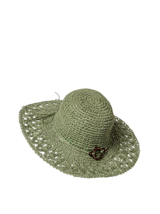 Surkana cappello in rafia Pamela verde salvia