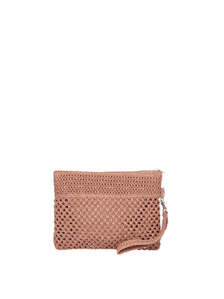 Me Fui pochette donna in rafia crochet rosa MA26-SW0055 PK ME FUI