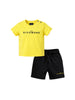 John Richmond completo neonato T-shirt e shorts giallo nero