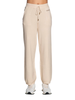 Yez Zee pantaloni in maglia gamba larga beige