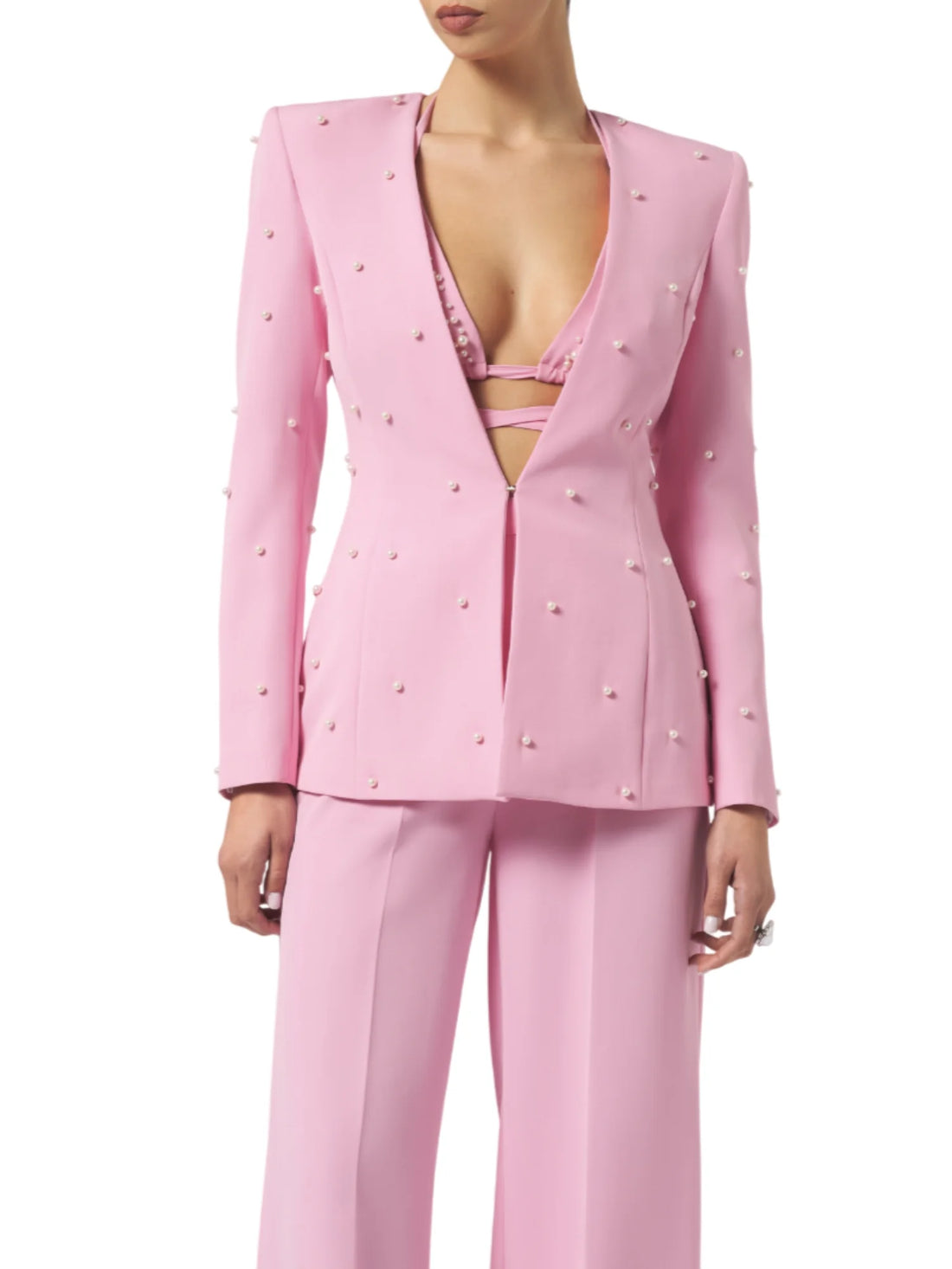Silence giacca donna con perline rosa