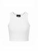 Disclaimer top crop bambina a costine bianco