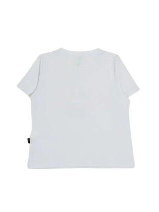 GCDS T-shirt bambina manica corta con logo bianco