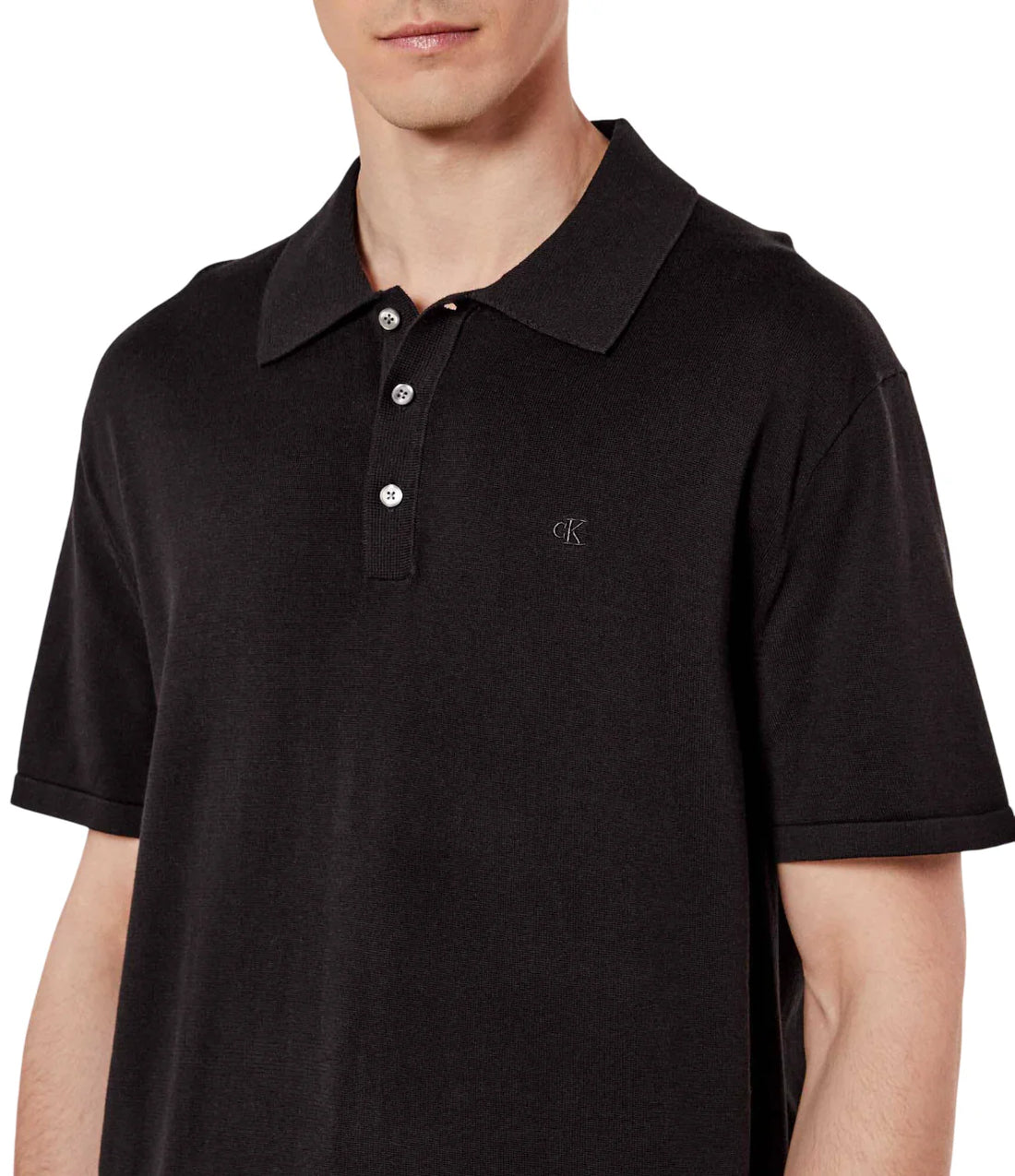 Calvin Klein polo uomo in maglia nero