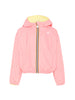 K-Way giubbino reversibile bambina con cappuccio rosa giallo