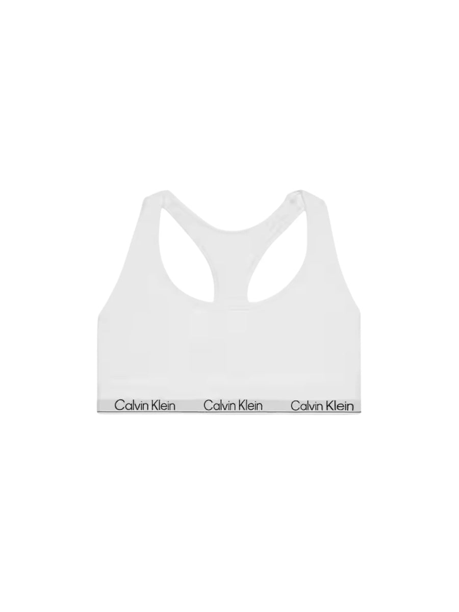 Calvin Klein bralette donna con fascia logata bianco