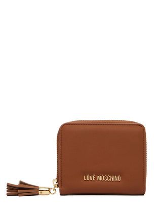 Love Moschino portafogli in ecopelle donna con nappina color cuoio