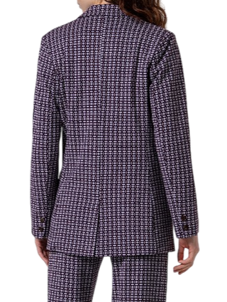 Surkana giacca blazer doppiopetto in fantasia viola 555MACA313 39 SURKANA 