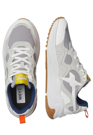 W6yz sneakers uomo Flik in suede e tessuto grigio