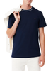 Lacoste T-shirt in piquè con colletto a righe blu