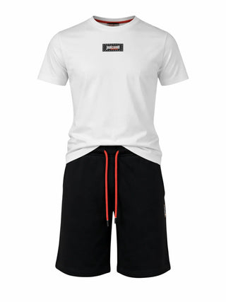 Just Cavalli completo bambino T-shirt e bermuda panna nero