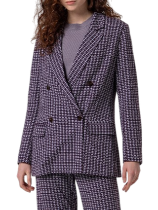Surkana giacca blazer doppiopetto in fantasia viola 555MACA313 39 SURKANA 