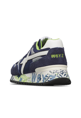 W6yz sneakers uomo Yak in suede e tessuto blu