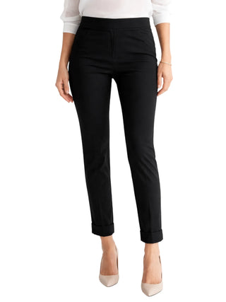 Lola by Sandro Ferrone pantaloni crop misto nylon nero