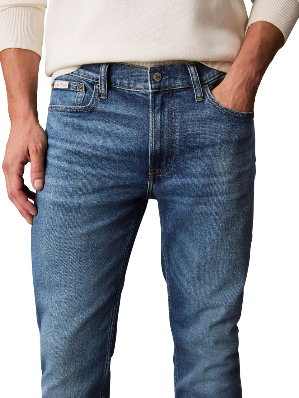 Calvin Klein Jeans jeans uomo gamba slim lavaggio blu