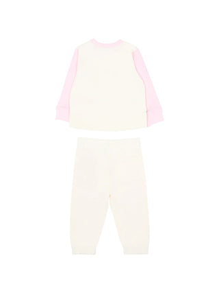New Balance completo neonata felpa e pantaloni panna rosa