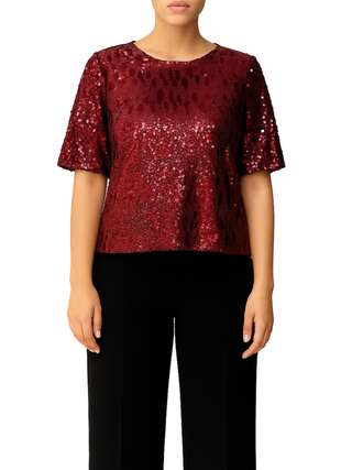 Aniye By top Lulù con paillettes bordeaux 181509 02144 ANIYE BY