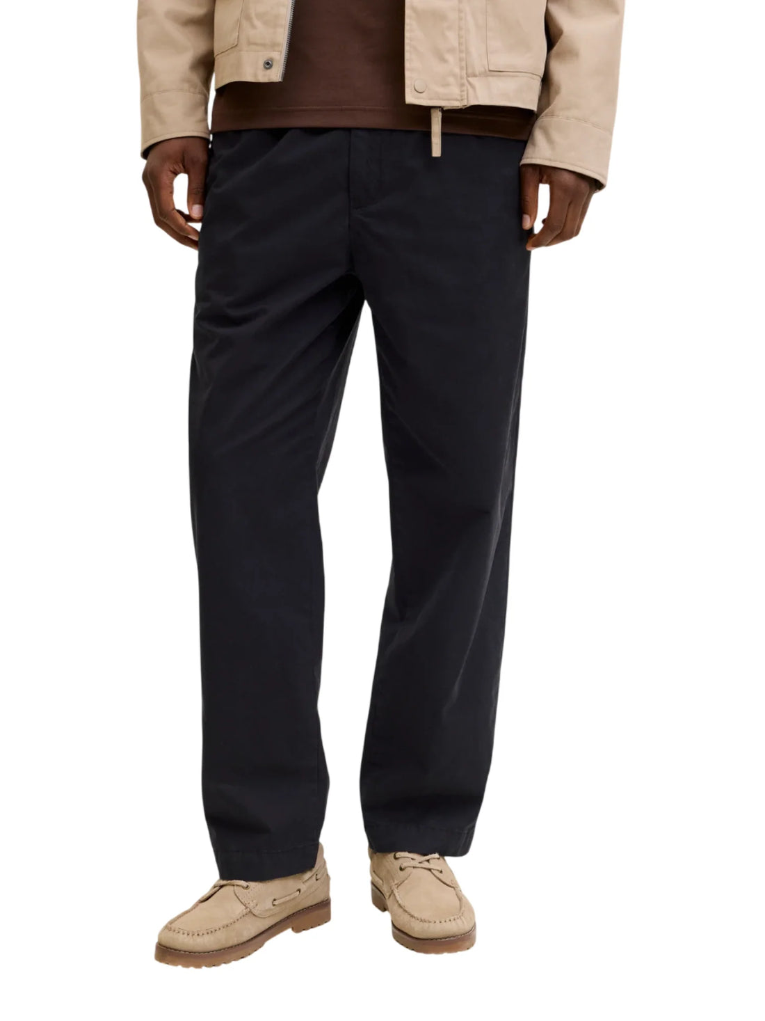 Jack&Jones pantaloni uomo in gabardine nero