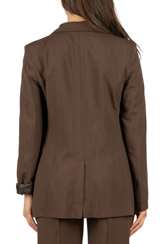 Vicolo giacca blazer monopetto donna marrone