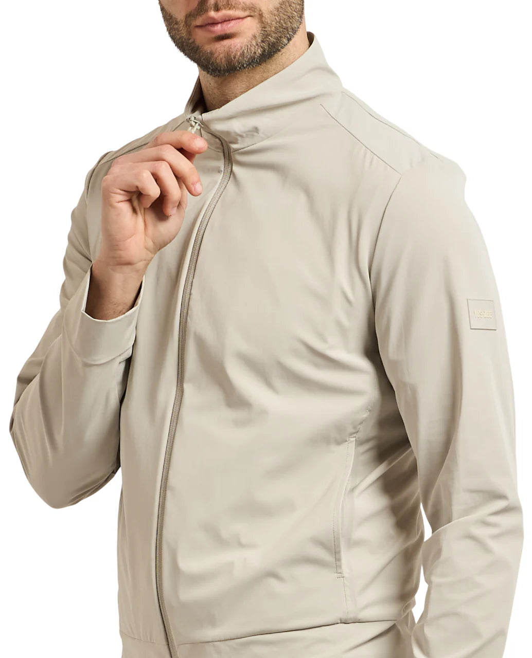 Yes Zee giubbino uomo in nylon tortora chiaro