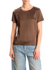 Vicolo T-shirt donna in raso manica corta marrone