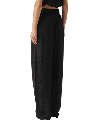 Pinko pantaloni wide leg Bedonia in fantasia floreale nero