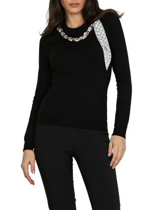 Relish maglia Isotta con foulard nero ISOTTA 1199 RELISH 