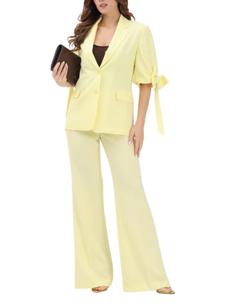 Vicolo pantaloni flare in tessuto tecnico giallo