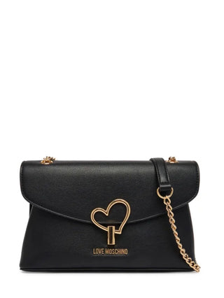 Love Moschino borsa a spalla in ecopelle martellata nero