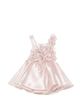 Colori Chiari abito bambina cerimonia con applicazioni floreali rosa