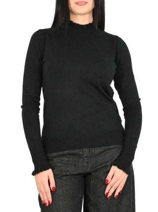 Haveone maglia lupetto con rouches nero MNC-P059 NERO HAVEONE 