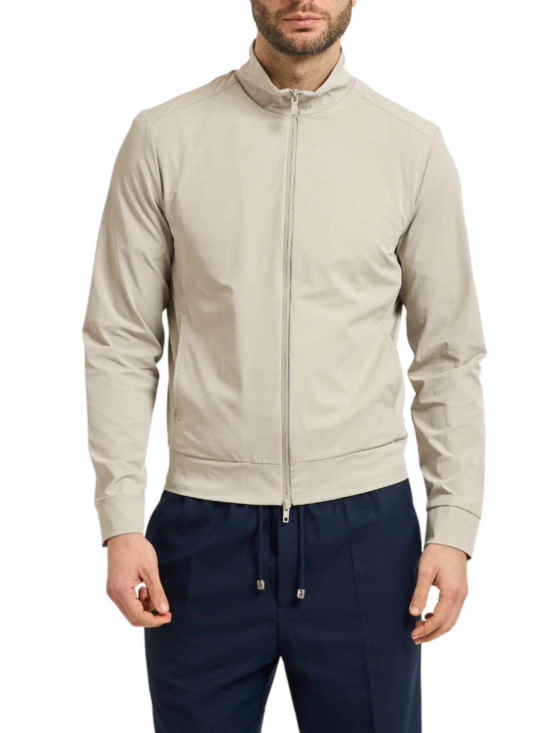 Yes Zee giubbino uomo in nylon tortora chiaro