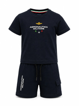 Aeronautica Militare completo estivo bambino T-shirt e shorts nero