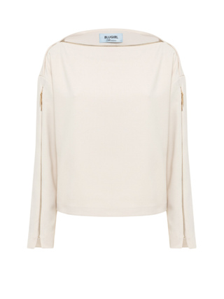 Blugirl blusa in cady con cerniere panna RF5027T3190 10110 BLUGIRL 