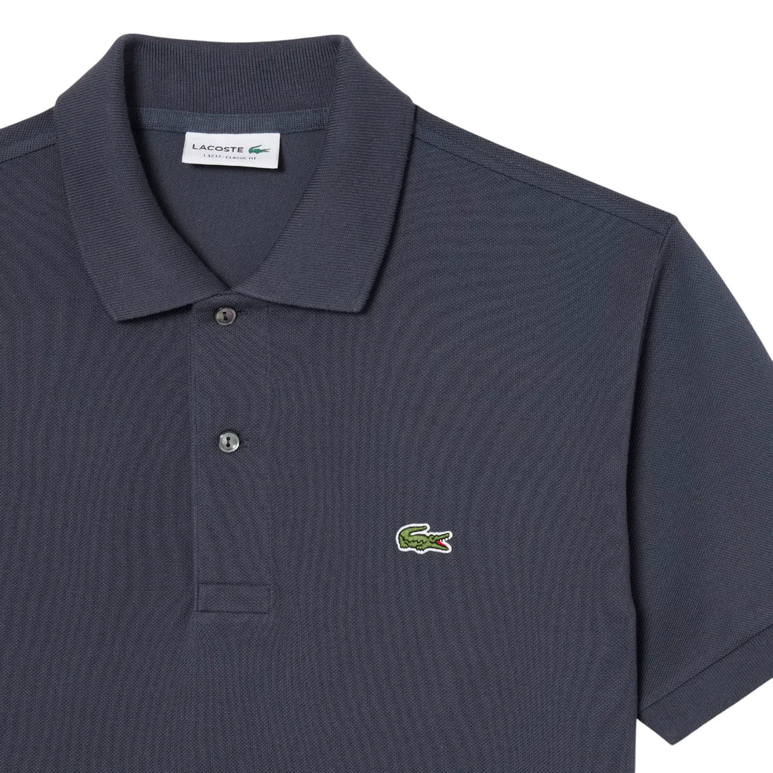 Lacoste polo manica corta 12.12 in piquè grigio scuro