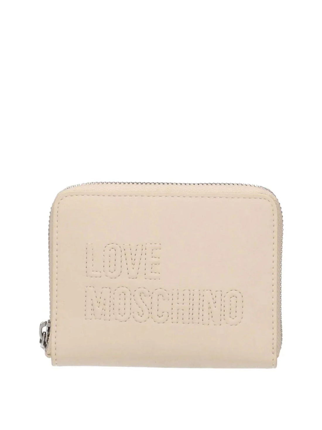 Love Moschino portafogli donna in ecopelle con logo ecrù