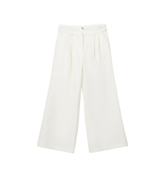 iDo pantaloni palazzo bambina con pinces panna