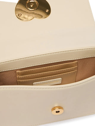 Love Moschino borsa a tracolla con placca logo ecrù