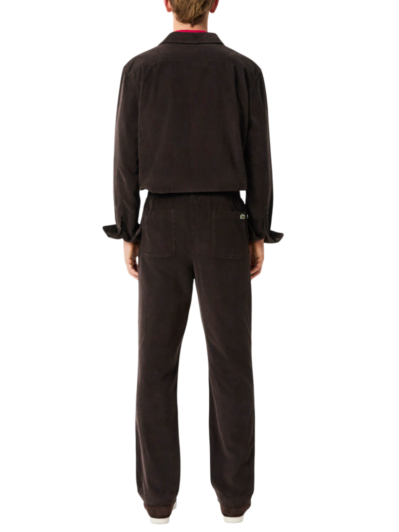 Lacoste pantaloni uomo in velluto a costine marrone