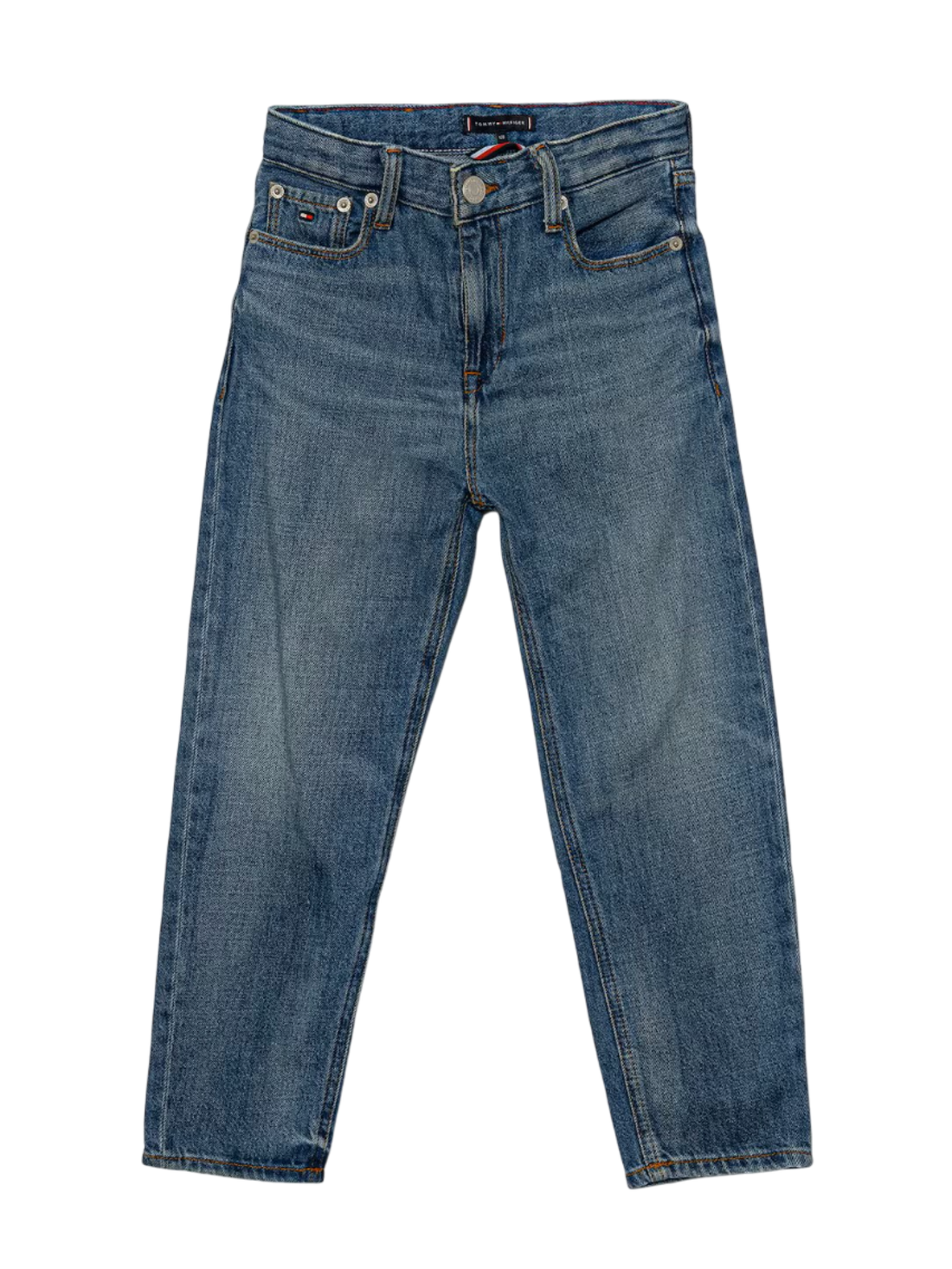 Tommy Hilfiger jeans bambino con logo ricamato lavaggio blu