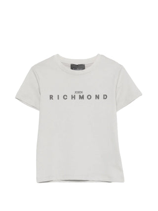 John Richmond T-shirt bambino manica corta con logo grigio